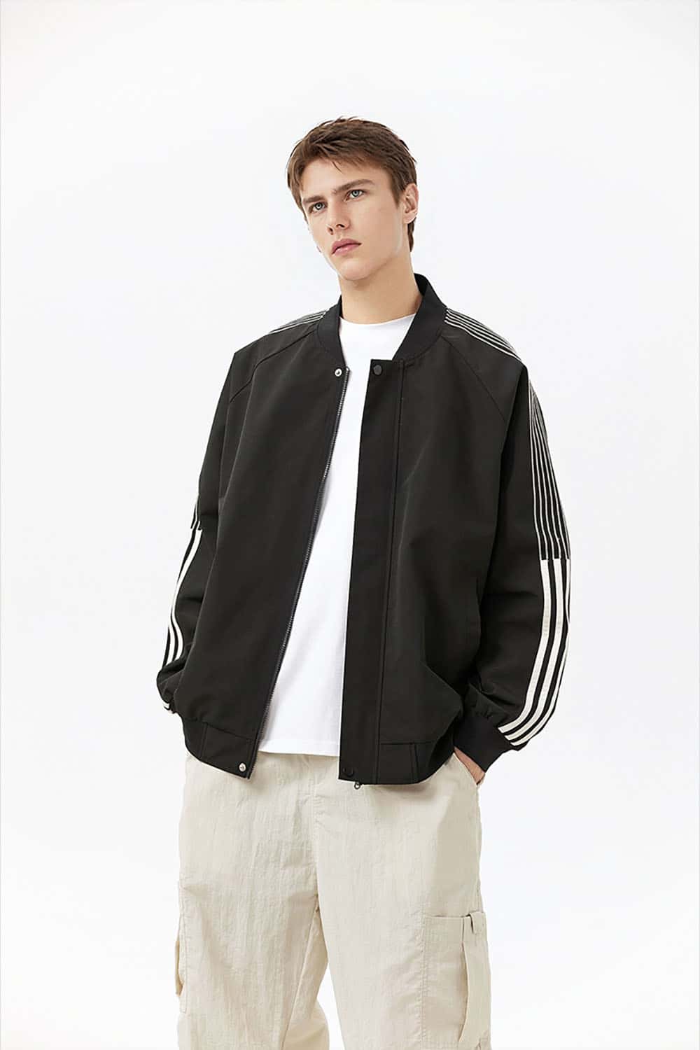 Flight Utility Bomber Jacket _ Functional Baseball Varsity Outerwear