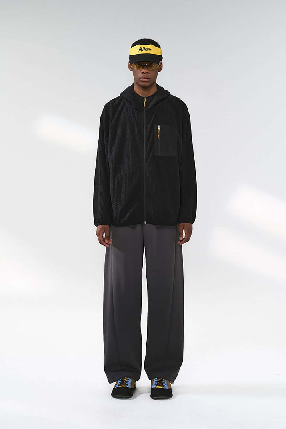 Wavy Texture Stand-Collar Zip Outdoor Jacket _ 280g Windproof Lightweight Fleece