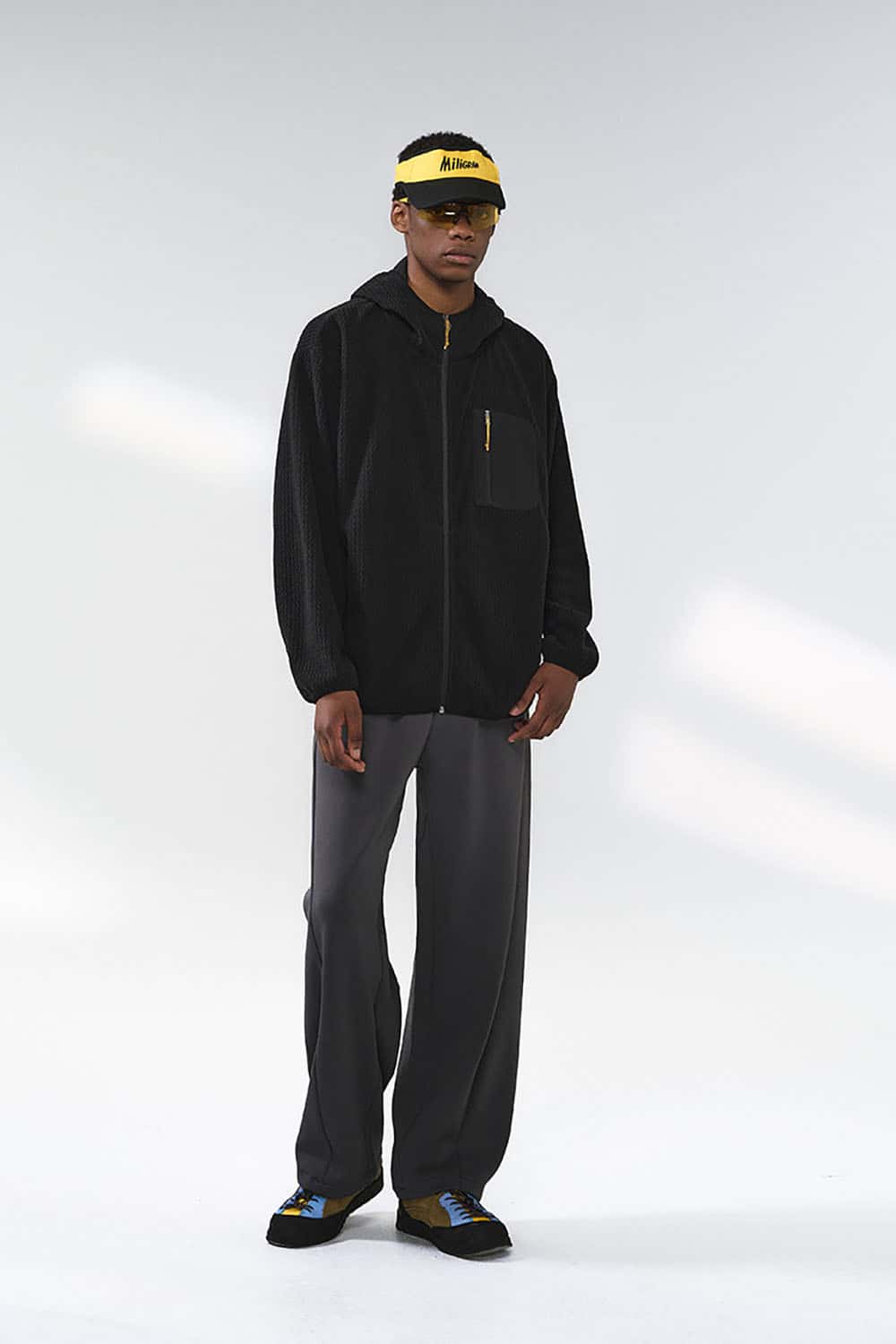 Wavy Texture Stand-Collar Zip Outdoor Jacket _ 280g Windproof Lightweight Fleece