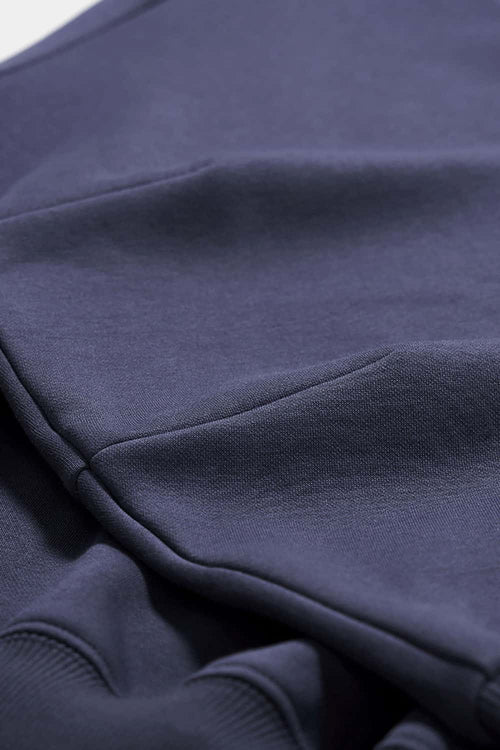 Curved-Sleeve Fleece Crewneck - Blue