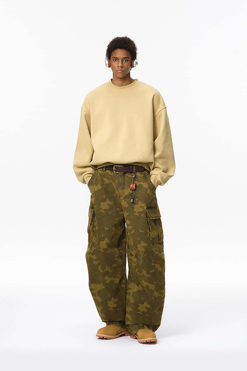 340g Fleece-Lined Crewneck Sweatshirt _ Ergonomic Sleeve Warm Pullover