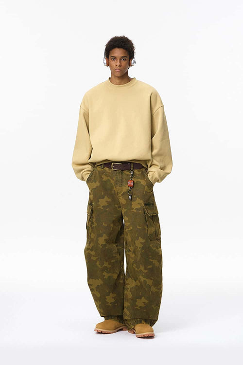 Curved-Sleeve Fleece Crewneck - Yellow
