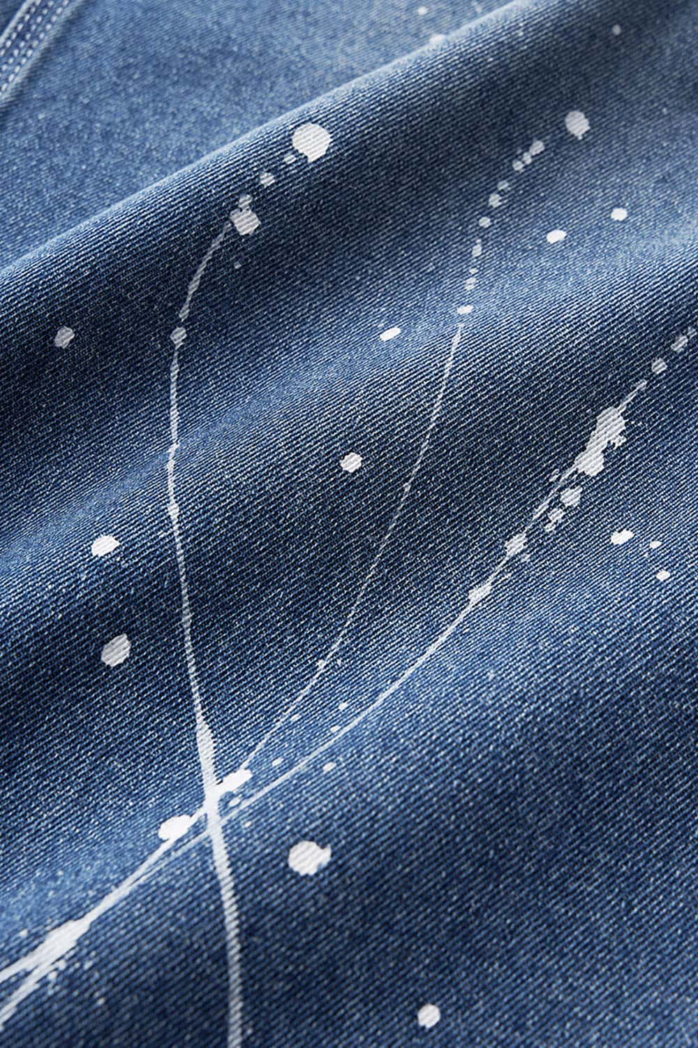 Straight-Leg Splatter-Wash Denim Jeans _ Vintage Lumberjack Style Relaxed Fit