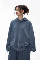 Vintage Washed Heavyweight Fleece Hoodie - Baby Blue