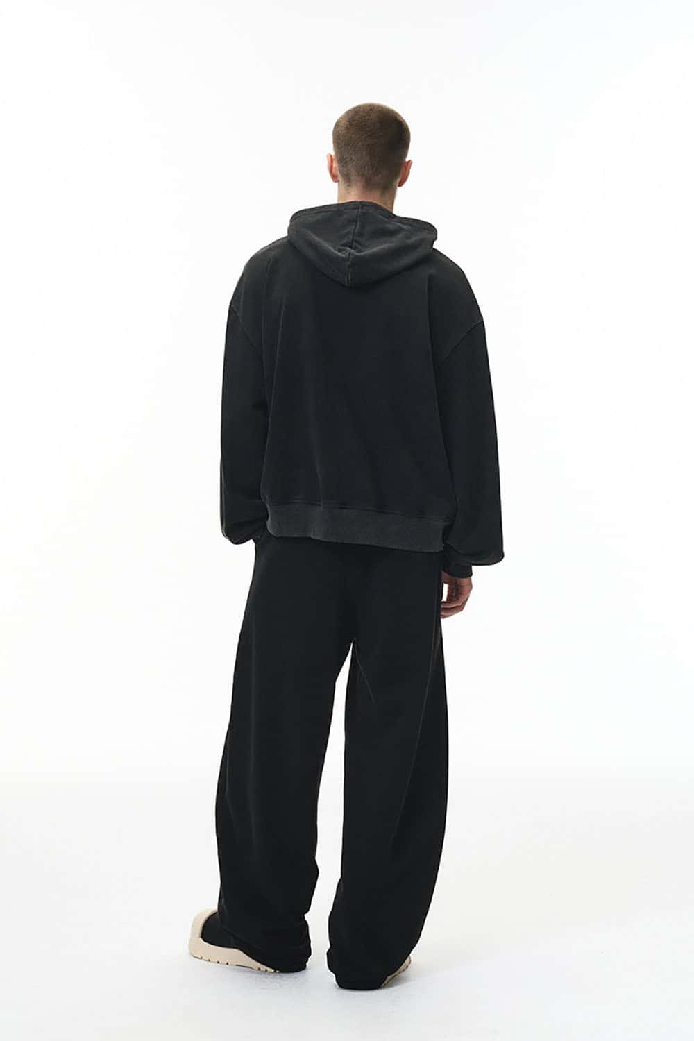 380g Washed Vintage Dragon-Scale Hoodie _ Loose Fit Fleece Pullover