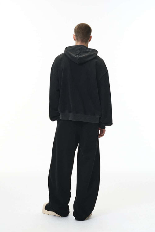 Vintage Washed Heavyweight Fleece Hoodie - Black
