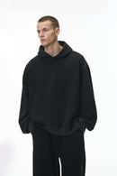 Vintage Washed Heavyweight Fleece Hoodie - Black