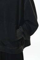 Vintage Washed Heavyweight Fleece Hoodie - Black