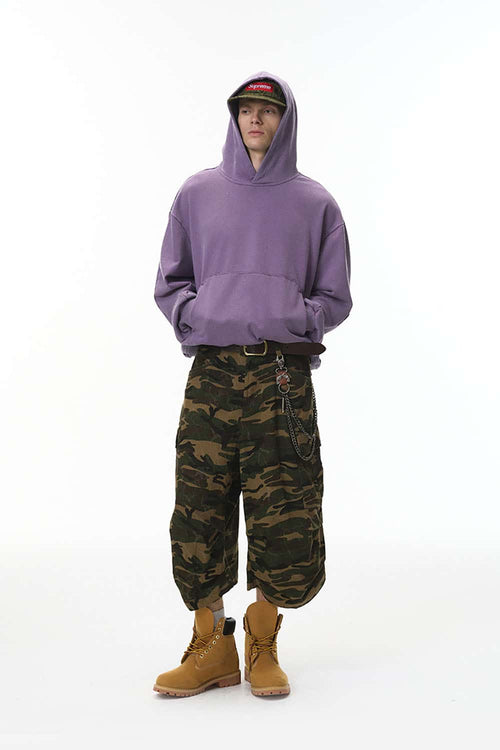 Vintage Washed Heavyweight Fleece Hoodie - Light Purple