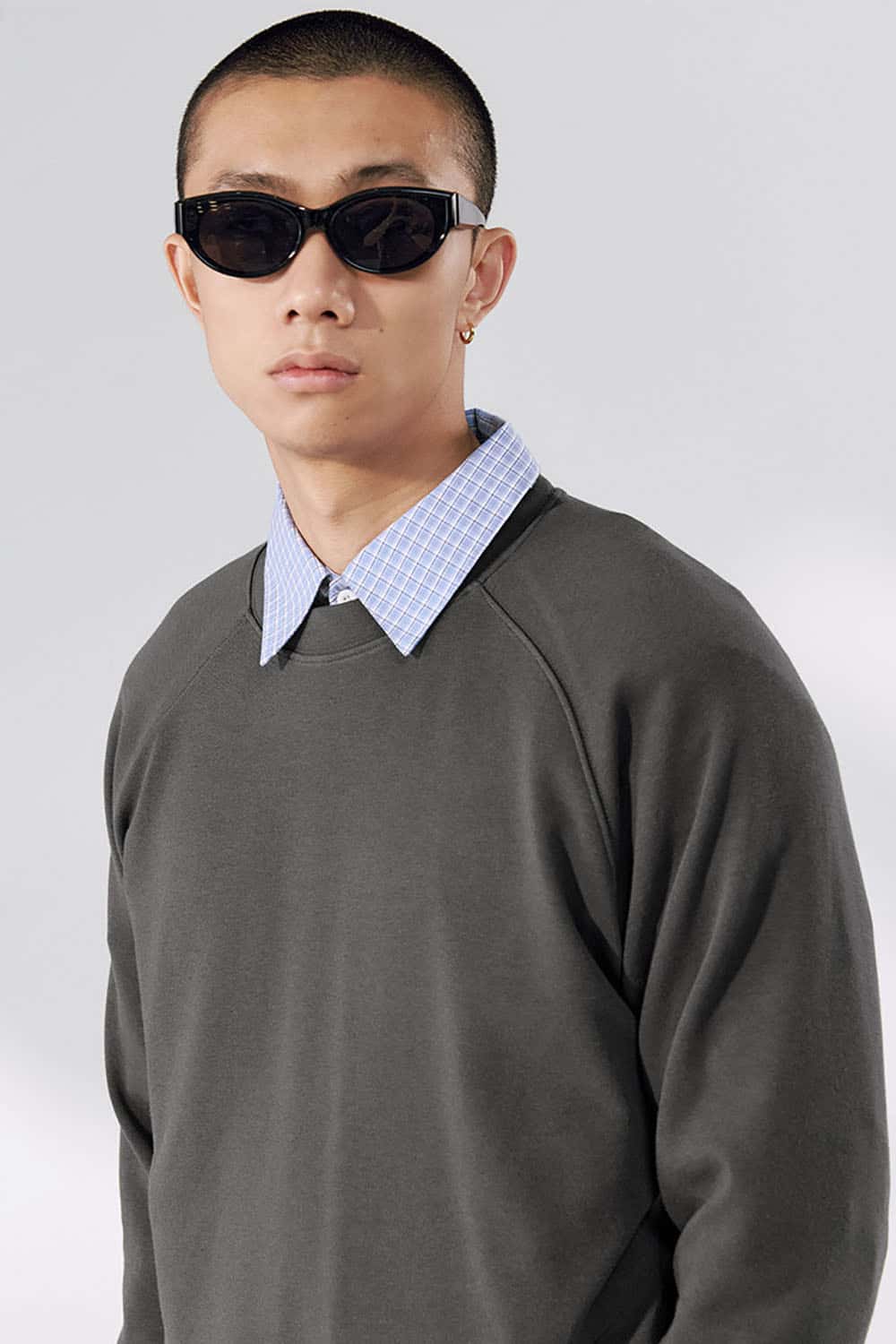 Warm Raglan Sleeve Long-Sleeve T-Shirt _ Solid Color Loose Fit Crewneck Baselayer