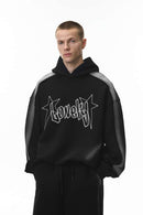 Scuba-Knit Airbrush Raw-Edge Hoodie - Active Black