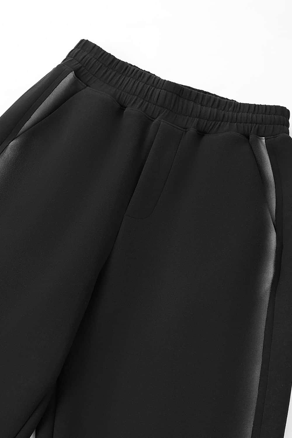 Techwear Air-Layer Wide-Leg Sweatpants _ Curved Panel Spray-Print Graphic Joggers