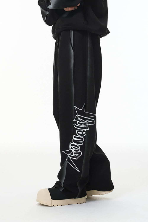Air-Layer Graphic Sweatpants - Active Black