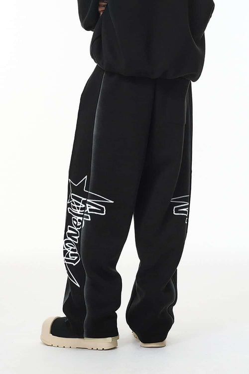 Air-Layer Graphic Sweatpants - Active Black