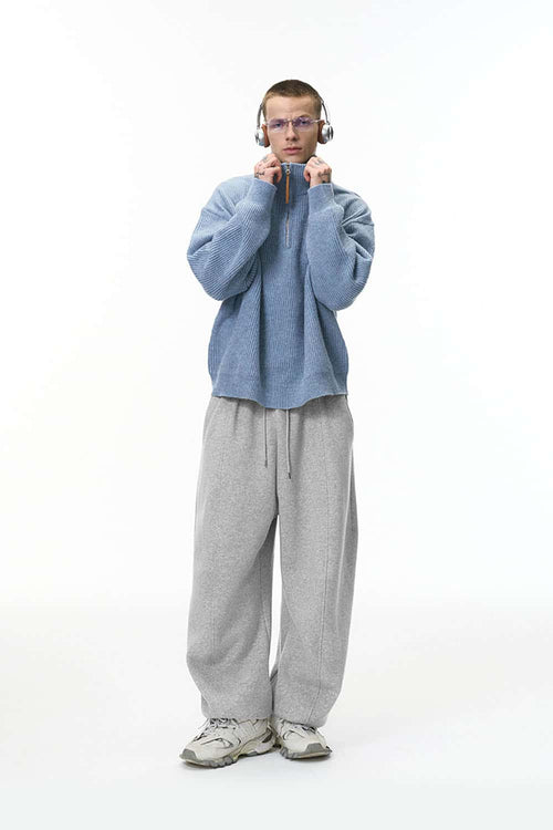 Premium Fleece Jogger Sweatpants - Flower Gray