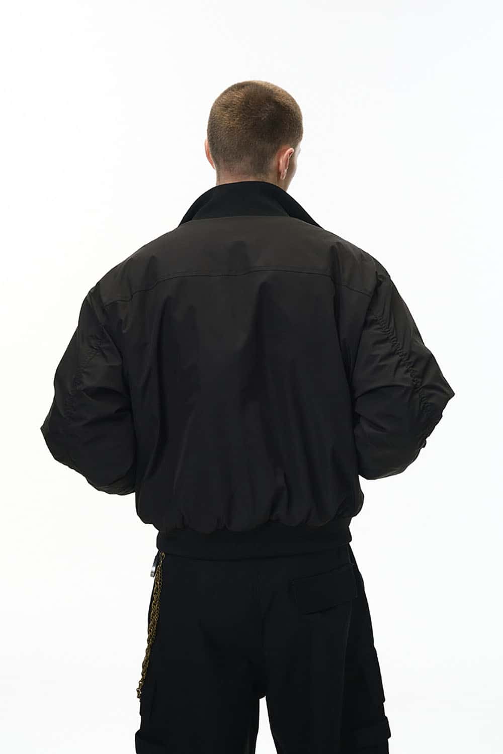 Stand Collar Bomber Jacket _ Cleanfit Deconstructed Quilted Padded Outerwear