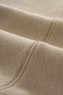 Batwing-Sleeve Cross-Knit Fleece Sweatshirt - Khaki