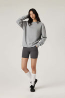 Lyocell Blend Solid Pullover Sweatshirt - Flower Gray