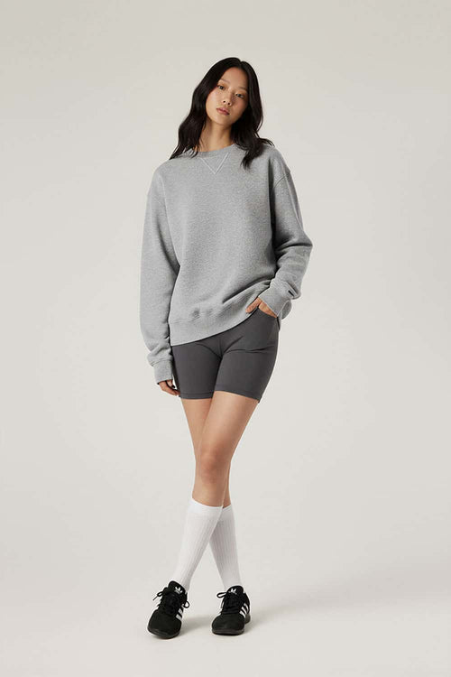Lyocell Blend Solid Pullover Sweatshirt - Flower Gray
