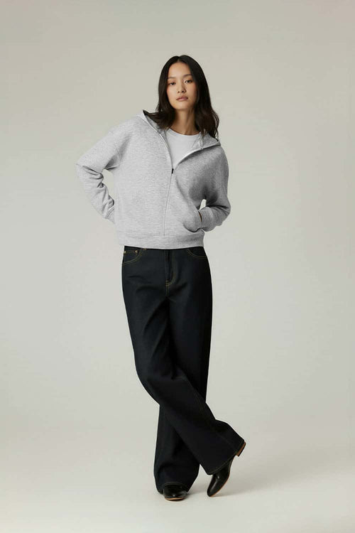 Lyocell Blend Breathable Active Hoodie - Flower Gray