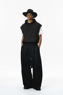 Premium Sleeveless Fleece Hoodie - Active Black