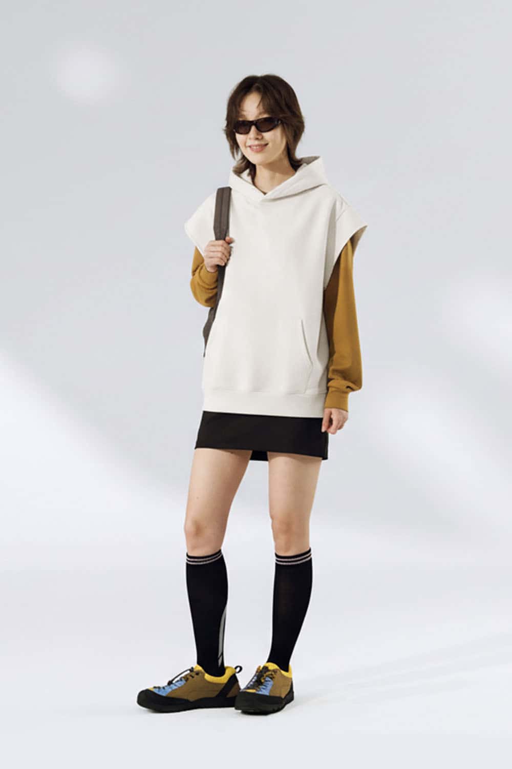 Heavyweight Sleeveless Hoodie Vest _ Rolled-Edge Hooded Sweatshirt Tank