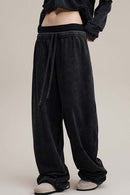 Distressed Double-Waist Straight-Leg Pants - Fried Snowflakes