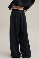 Distressed Double-Waist Straight-Leg Pants - Fried Snowflakes