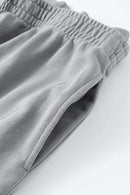 Distressed Double-Waist Straight-Leg Pants - Medium Gray