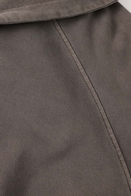 Heavyweight Paneled Zip Hoodie - Coffee
