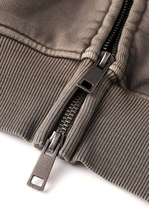 Heavyweight Paneled Zip Hoodie - Coffee
