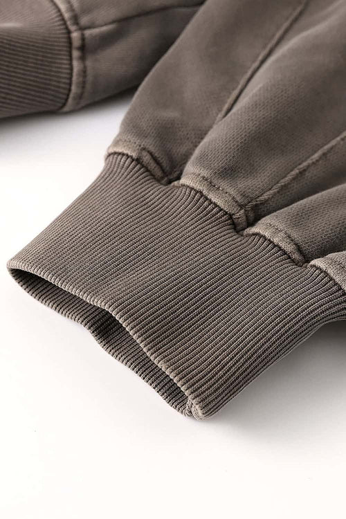 Heavyweight Paneled Zip Hoodie - Coffee