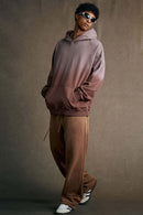 Vintage Heavyweight Washed Distressed Hoodie - Brown