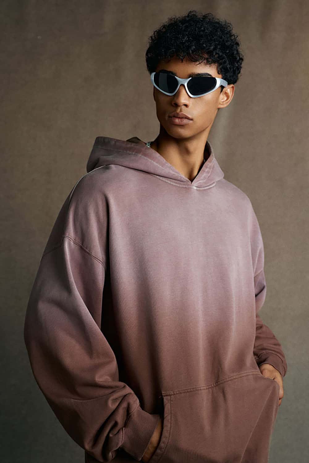 Vintage Heavyweight Washed Distressed Hoodie - Brown