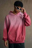 Vintage Heavyweight Washed Distressed Hoodie - Red