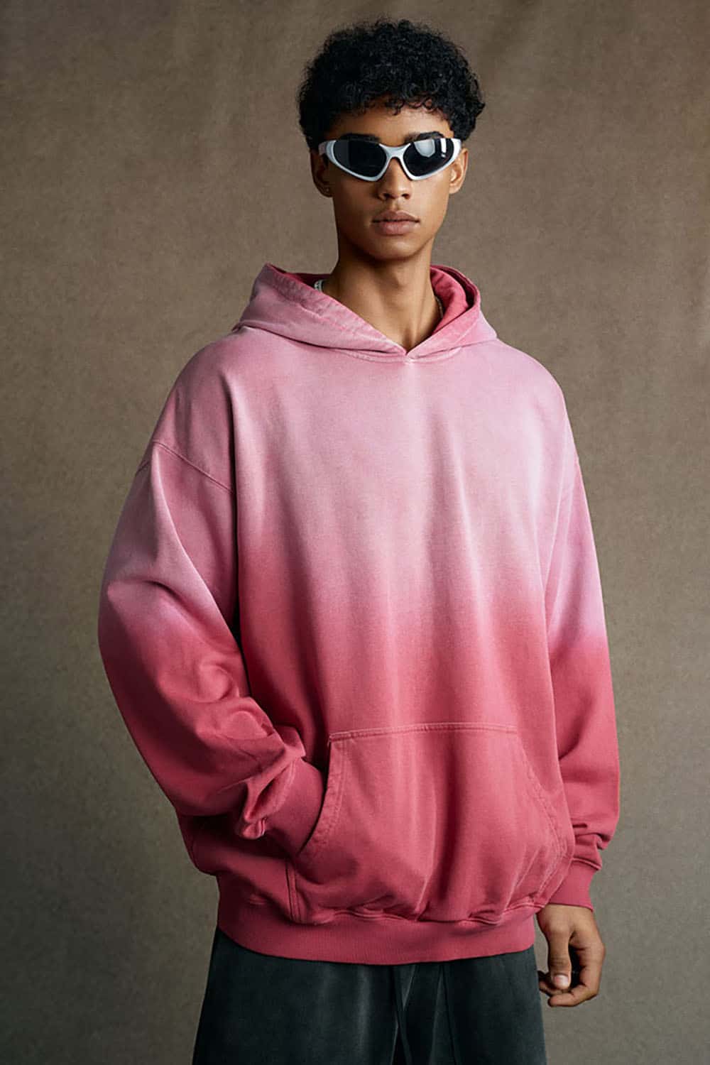 Vintage Heavyweight Washed Distressed Hoodie - Red