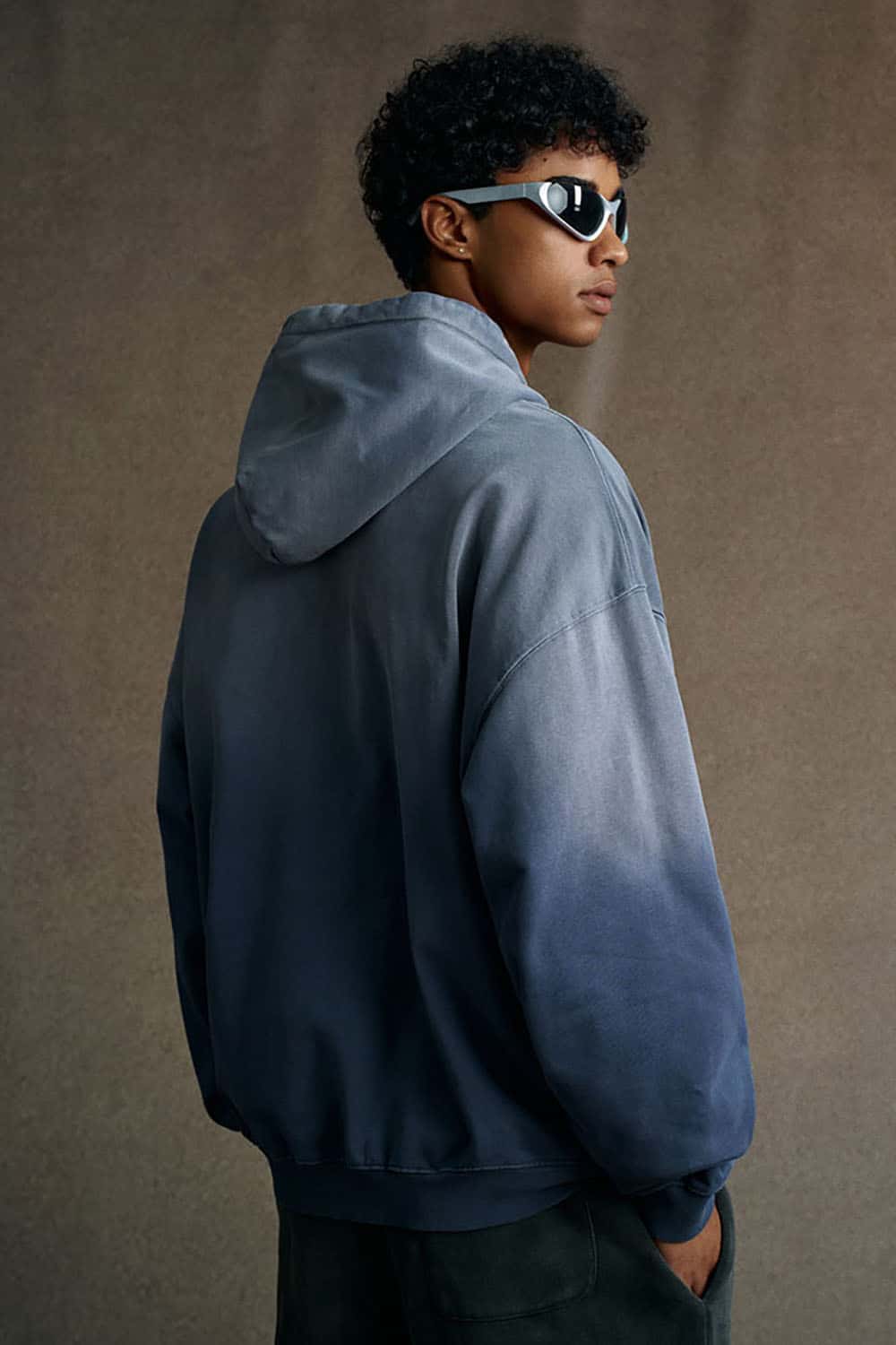 Vintage Heavyweight Washed Distressed Hoodie - Vintage Blue
