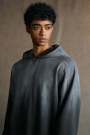 Washed Distressed Oversized Hoodie - Dark Gray