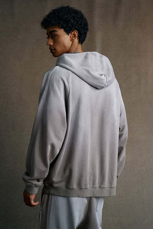 Washed Distressed Oversized Hoodie - Vintage Medium Gray