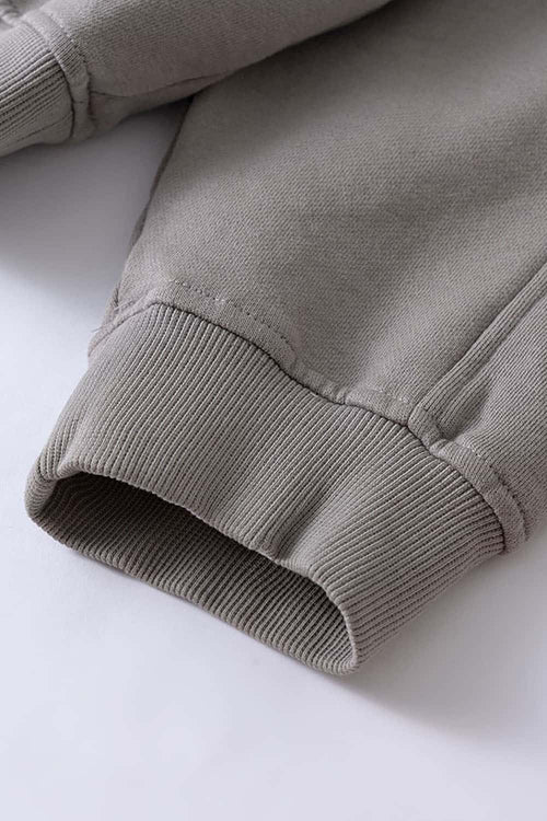 Washed Distressed Oversized Hoodie - Vintage Medium Gray