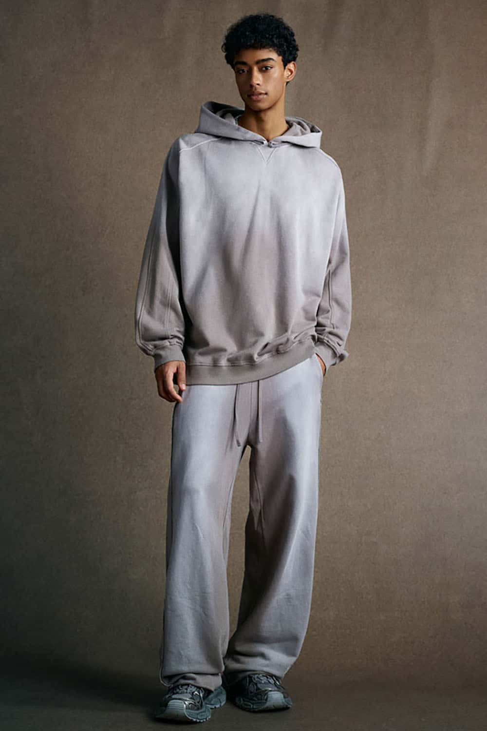 Washed Distressed Oversized Hoodie - Vintage Medium Gray