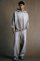 Washed Distressed Oversized Hoodie - Vintage Medium Gray