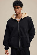 Heavyweight Fleece Zip-Up Hoodie - Black