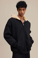 Heavyweight Fleece Zip-Up Hoodie - Black