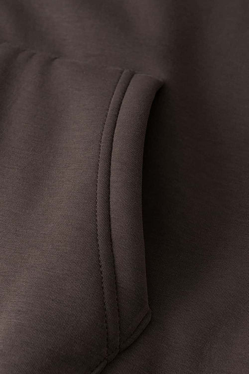 Heavyweight Fleece Zip-Up Hoodie - Brown