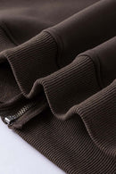Heavyweight Fleece Zip-Up Hoodie - Brown