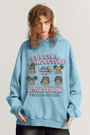 Heavyweight Washed Graphic Hoodie - Sky Blue