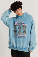 Heavyweight Washed Graphic Hoodie - Sky Blue