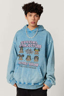 Heavyweight Washed Graphic Hoodie - Sky Blue