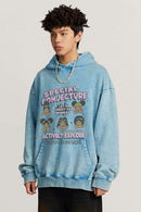 Heavyweight Washed Graphic Hoodie - Sky Blue